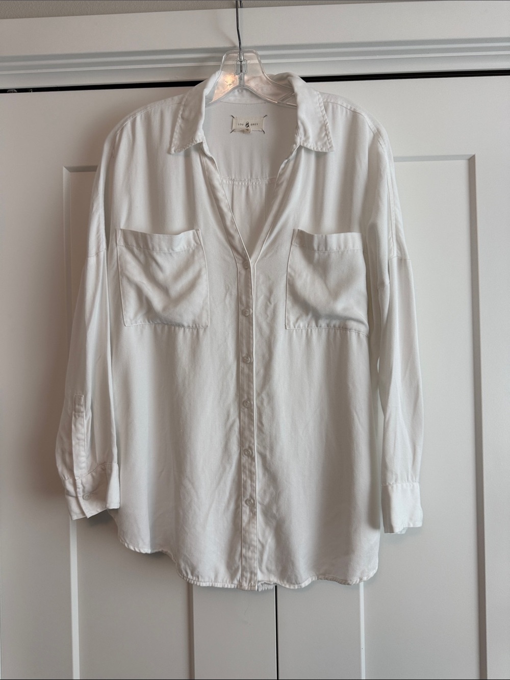 Lou & Grey White Casual Button-Down Shirt